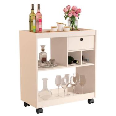 Imagem de Aparador Buffet Barzinho Sala 4000 com 1 Gavetas e Rodízios