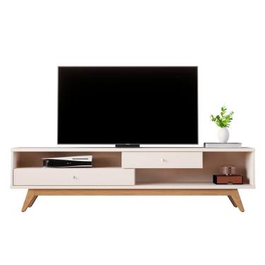 Imagem de Rack Bancada 5232 180 cm TV até 75" com Pés Madeira Maciça