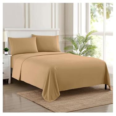 Imagem de Sweet Home Collection Conjunto de cama de 1800 fios, qualidade egípcia, microfibra escovada, 3 peças, lençol com bolso profundo, Twin GG, cinza-acastanhado
