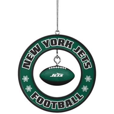 Imagem de FOCO Enfeite de bola flutuante NFL New York Jets – Decoração de Natal oficialmente licenciada – Árvore de Natal exclusiva colecionável