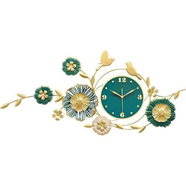 Imagem de ZMDQD Relógio de parede, arte moderna, relógio redondo de metal, relógio de parede grande, arte 3D, decorativo, metal, moderno, criativo, silencioso, para sala de estar, quarto, sala de jantar