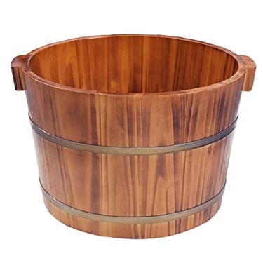 Imagem de Balde de madeira para pés espesso, lavatório doméstico, ajuda a dormir, spa para pés, adequado para pedicure de spa familiar, banho de pés, massagem, spa, sauna, imersão B (A)