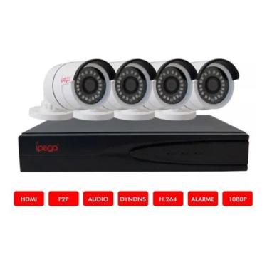 Imagem de Kit dvr 4 canais + 4 cameras 720p - IPEGA