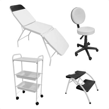 Imagem de Kit Completo Clínica Estética: Maca Mocho Escada e Carrinho