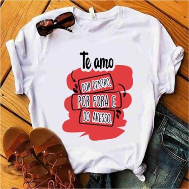 Imagem de Blusa T-shirt Camiseta Feminina Estampada -Frases Casal- Várias Estamp