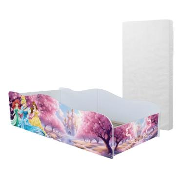 Imagem de Cama Infantil Adesivada Meninas Meninos 100% MDF Com Colchão