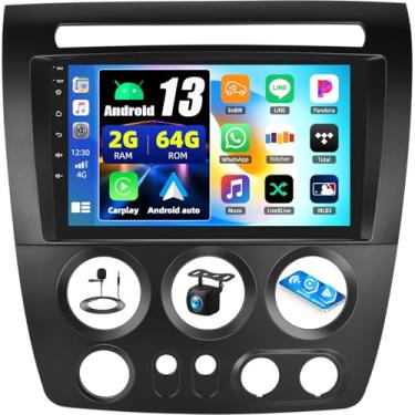 Imagem de [2 + 64 G] Android 15 estéreo para carro Hummer H3 2005-2010 com carro sem fio e Android Auto, rádio veicular com tela sensível ao toque de 9 polegadas com link espelhado Bluetooth FM/RDS WiFi GPS EQ