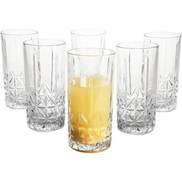 Imagem de Jogo com 6 copos alto de vidro 360ml clear - ke home - KEHOME