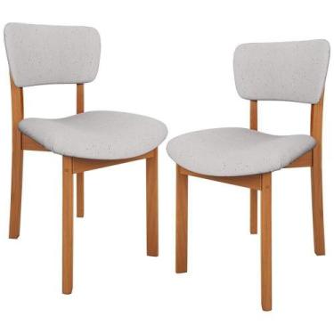 Imagem de Kit 02 Cadeiras Para Sala De Jantar Cozinha Living Estofada Dara L02 L