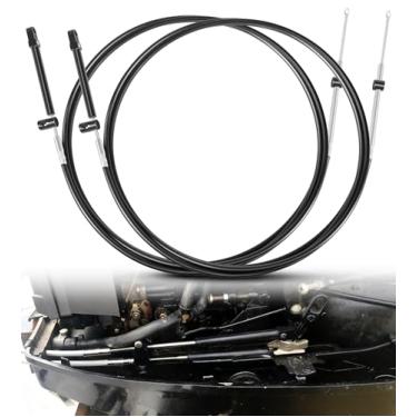 Imagem de Bonbo Cabos de acelerador e câmbio de barco de 3,5 m para controlador da série Gen1 600A, compatível com motores de popa Mercury MerCruiser Marine Force, substitui o número de peça CC17915