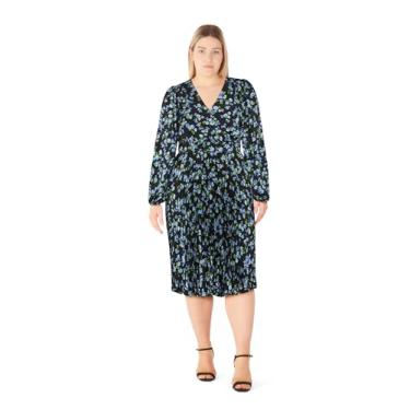 Imagem de City Chic Vestido coquetel feminino - Nina, Estampa azul, 25 Plus Size