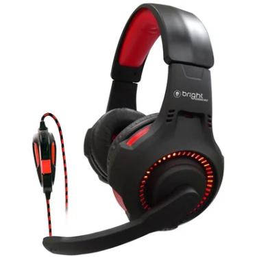 Imagem de Headset Gamer Bright 0468, LED Vermelho, USB, P2, Preto + vermelho