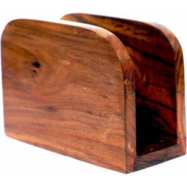 Imagem de Porta-guardanapos para mesa, dispensador de guardanapos de madeira de acácia para cozinha, jantar, casa de fazenda, coquetel, piquenique, bar, suportes de madeira rústica para notas de correio de