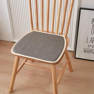 Imagem de Almofadas de cadeira para cadeiras de jantar, conjunto de 1/2/4/6, almofadas de cadeira de cozinha com laços, almofadas de assento para cadeiras de jantar, almofadas de assento de algodão e linho para