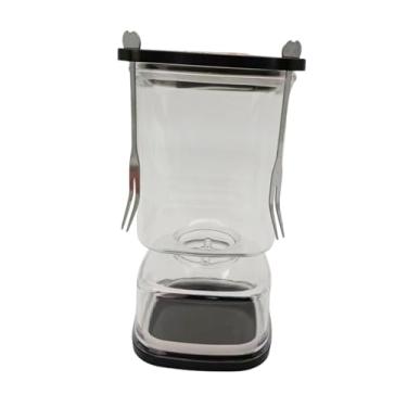 Imagem de Ｂｅｓｇａ Pote em formato de ampulheta para picles e azeitonas, recipiente para armazenamento de alimentos com 2 garfos, pote multiuso para picles de pepino, Preto