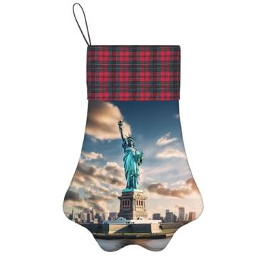Imagem de Estátua da Liberdade em Nova York Meias de Natal Animais de Estimação Decoração de Natal Cães Gatos Árvore Decoração Doce Presente Conveniente