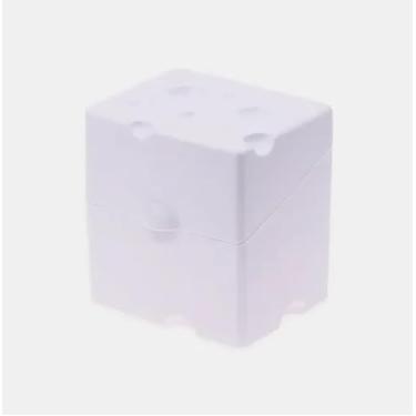 Imagem de Recipiente de armazenamento de queijo, caixa de geladeira branca com tampa para lanches de manteiga e organização de alimentos