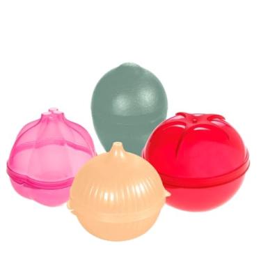 Imagem de Kit Porta Metade Geladeira Cebola Alho Tomate Limão Pote Plasútil(4)