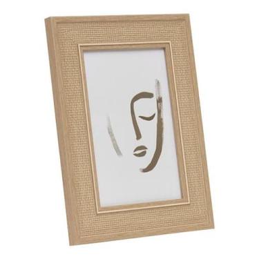 Imagem de Porta Retrato Decorativo Marrom 10x15cm Em Poliestireno E Vidro - Casa