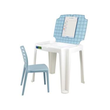 Imagem de Mesa e Cadeira Infantil Colorida Escolar Beni - Tramontina, AZUL