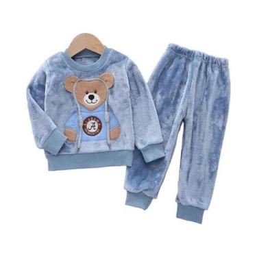 Imagem de Jaqueta De Inverno Plush Com Capuz Para Menino Bebê, Conjunto De 2 Peç