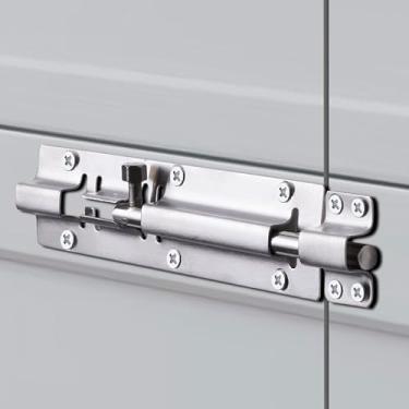 Imagem de 6 peças de parafuso de porta de montagem em superfície de aço inoxidável - trava quadrada, portas e janelas de estilo antigo, ferragens de segurança anti-roubo (27 mm)