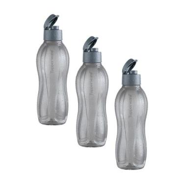 Imagem de Kit 3 Garrafas de Água Tupperware Eco Tupper Chumbo 1L