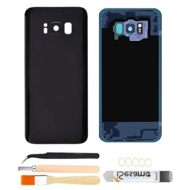 Imagem de Yuntunele Capa traseira de substituição de vidro compatível com Galaxy S8 Plus com conjunto de ferramentas profissionais (preto)