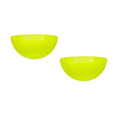 Imagem de Kit 2 Petisqueira Futebol Amarelo Neon 240Ml Plástico