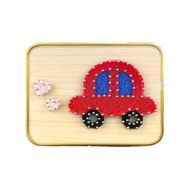 Imagem de MerainMe Kit de arte com cordas, 3D, faça você mesmo, carros, artesanato, decoração de casa, sinuoso, para crianças, família iniciante, presente de Natal (inclui todos os acessórios e moldura