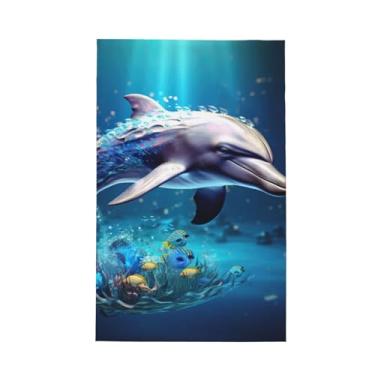 Imagem de XLLingL Toalhas de cozinha exclusivas com estampa de golfinho animal 3D, panos de prato de microfibra, perfeitos para decoração e limpeza de cozinha - 1 peça