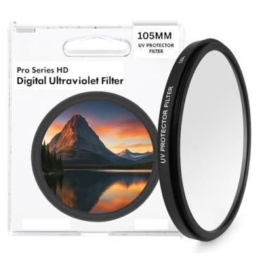 Imagem de Filtro de lente UV de 105 mm – Filtro protetor de lente de câmera ultra violeta para DSLR, sem espelho, grande angular, câmeras digitais – fino, resistente a arranhões, multicamadas para Canon, Nikon