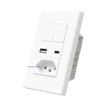 Imagem de Interruptor De Parede Inteligente WiFi Zigbee Padrão Brasileiro Tuya A