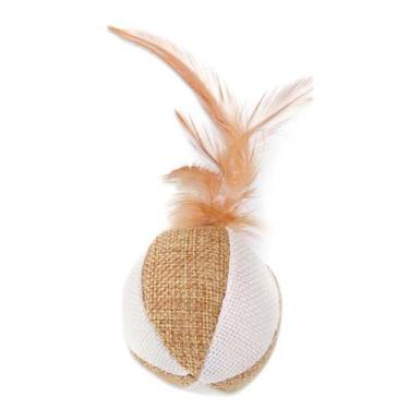 Imagem de Brinquedo para Gatos Bolinha Luxo com Penas e Atrativo Catnip Savana P