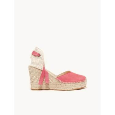 Imagem de Sandália Anabela Alta Romero Camurça Fúcsia - Alhamas, Fúcsia, 37