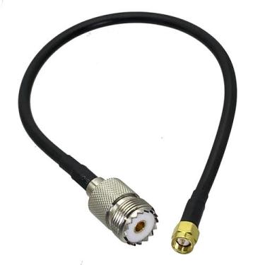 Imagem de Adaptador De Cabo Coaxial UHF SO239 Fêmea Para SMA Macho RG58, Conecto