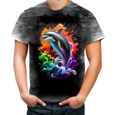 Imagem de Camiseta Desgaste Golfinho Inteligência Arte Pintura 7 - Kasubeck Stor