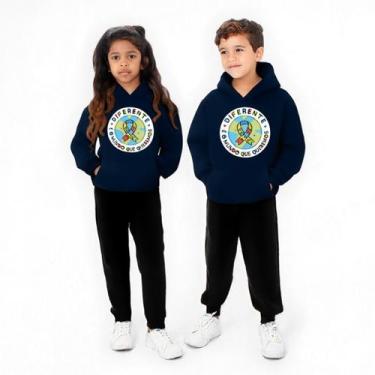 Imagem de Kit de Conjunto Infantil Moletom Premium Algodão Estampado Calça Quent