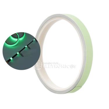 Imagem de Fita Fotoluminescente 5m Autoadesiva Verde Brilha no Escuro JD32 - Bom