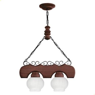 Imagem de Lustre Muller Canga 2 Lâmpadas Envelhecido 402e - LUMINÁRIAS MÜLLER