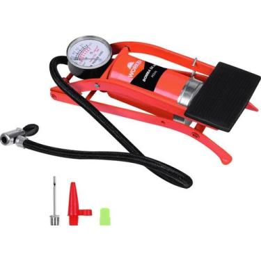 Imagem de Bomba Ar Pedal Metal 49,5cm Pneus Bolas Worker
