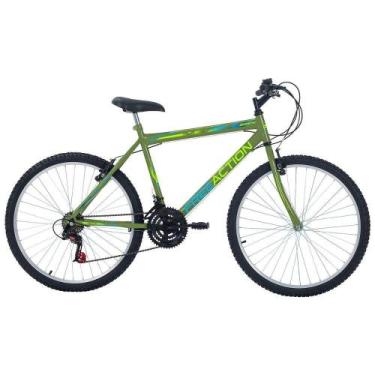 Imagem de Bicicleta Eden Mountain Bike Aro 26 Quadro Aço 18 Marchas Verde Milita