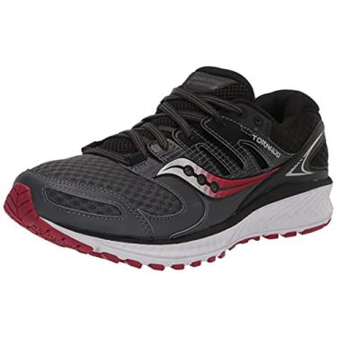 Imagem de Saucony Tornado 2 Tênis de corrida masculino, Cinza/Preto/Vermelho, 13
