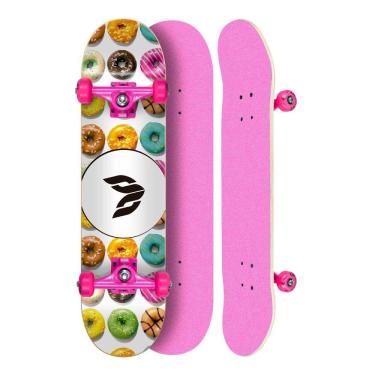Imagem de Skate Montado Profissional Cisco Feminino Dunuts - Truck/Roda/Lixa Rosa 8