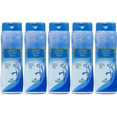 Imagem de Kit 5 Sabonete Líquido Feminino Talco Extrato Barbatimão