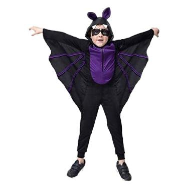 Imagem de Fantasia de Morcego Infantil Com Asas e Gorro Unissex de Halloween G 9-10