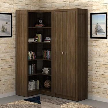 Imagem de Conjunto de Escritório 1 Armário 2 Portas Me4105 1 Armário de Canto Me4132 Tecno Mobili Nogal