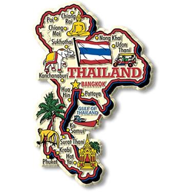 Imagem de Classic Magnets Made with Pride in the USA Ímã jumbo do mapa do país da Tailândia por colecionáveis Souvenirs
