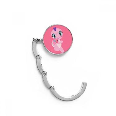 Imagem de Gancho de mesa Dinosaur Kingdom Love You com fecho decorativo e gancho dobrável