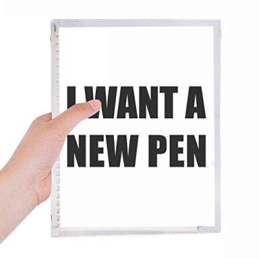 Imagem de Caderno I Want A New Pen Caderno Folhas Soltas Agenda Recarregável Papelaria